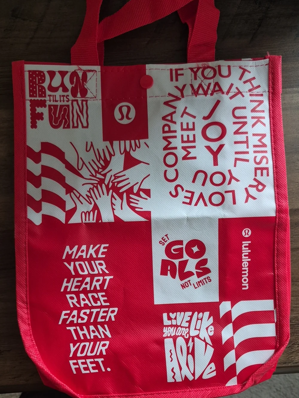 Lululemon Red Graphic Tote Bag